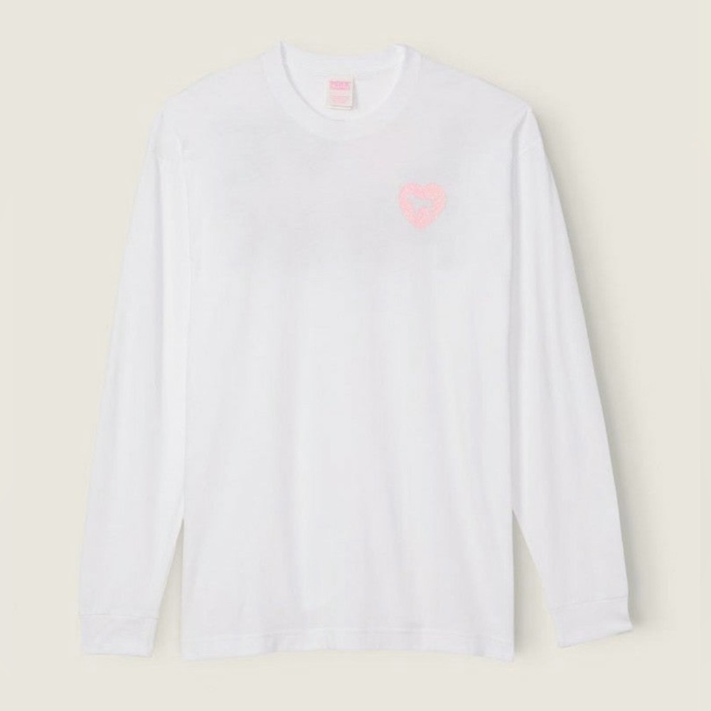 Victoria's Secret PINK 
Oversized Campus Long Sleeve Tee in Size Lg